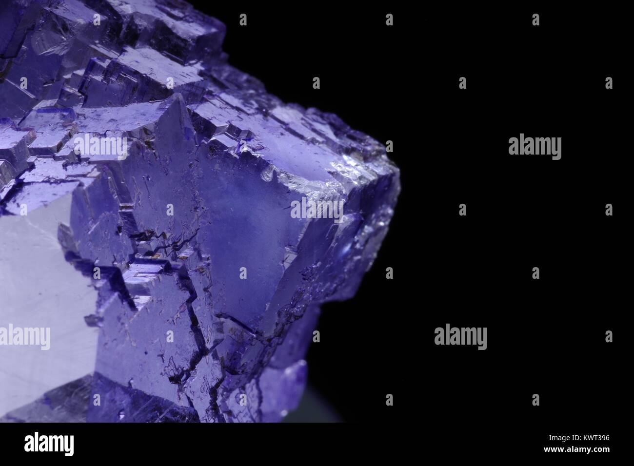 Flurospar Flurite oder Crystal, zart violette Färbung. Geologische Proben, Makro Foto, Devon, Großbritannien. Januar, 2018. Stockfoto