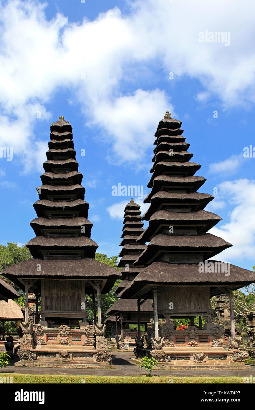 Heiligtümer in den Heiligen Tempel, Utama Mandala, im Pura Taman Ayun, der königliche Tempel von Mengwi, Badung, Bali, Indonesien. Stockfoto