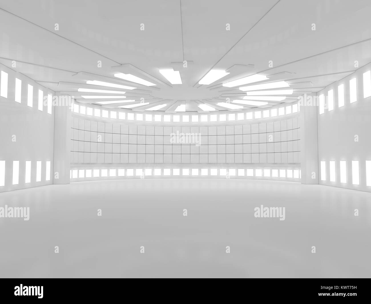 Einfach leer Inneneinrichtung mit Lampen. 3D-Rendering Stockfoto