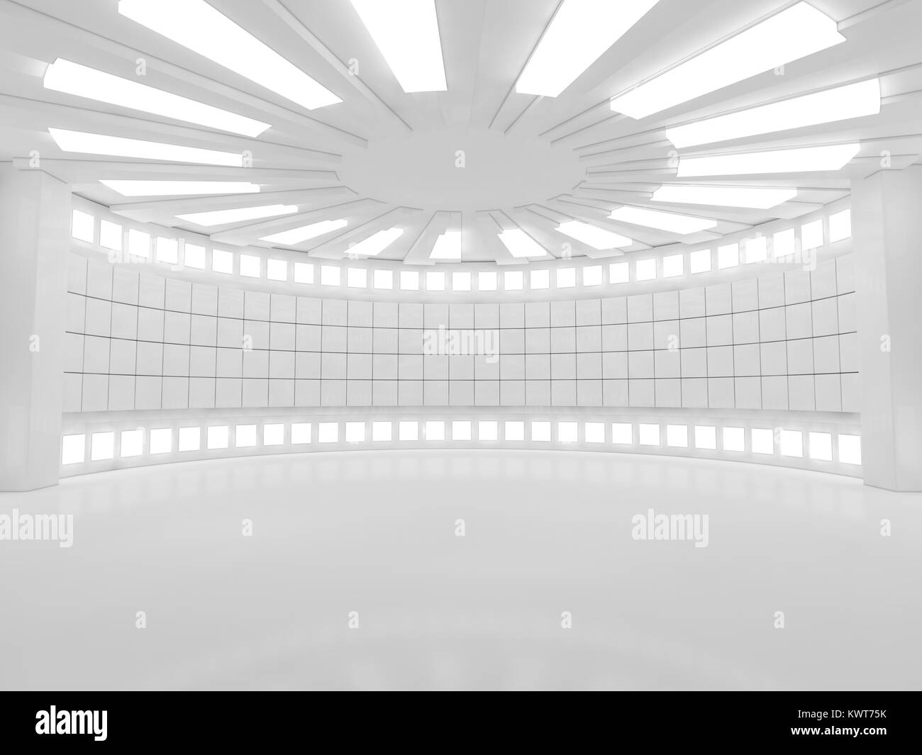 Einfach leer Inneneinrichtung mit Lampen. 3D-Rendering Stockfoto