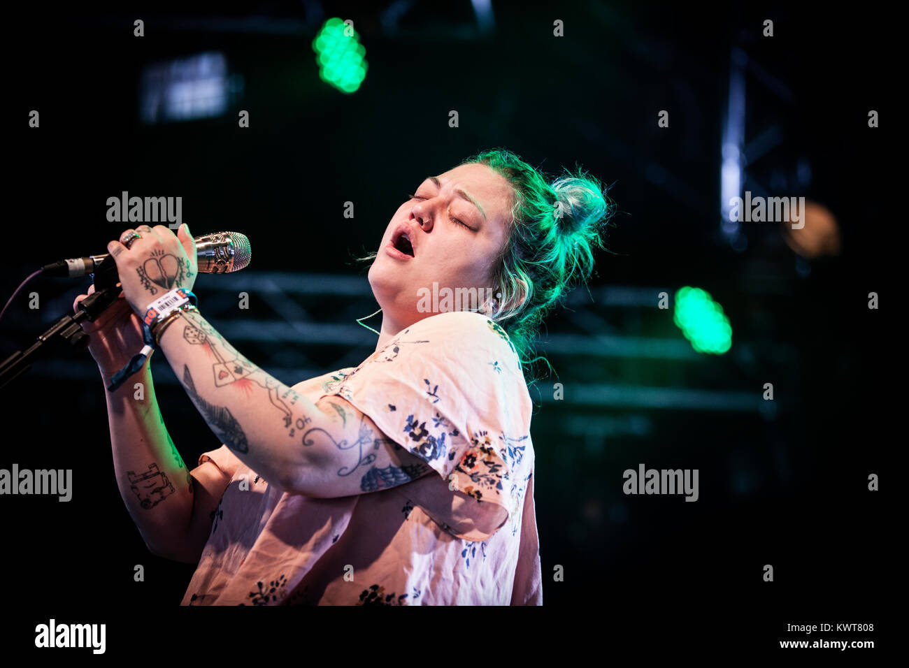 Der amerikanische Sänger, Songwriter und Musiker Elle König führt ein Live Konzert bei den Danish Music festival Roskilde Festival 2016. Dänemark, 30/06 2016. Stockfoto