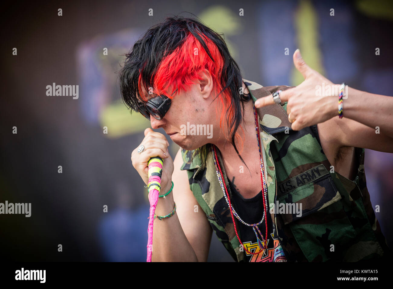 Der amerikanische Sänger, Songwriter und Musiker Julian Casablancas führt ein Live Konzert mit seiner Band die Voidz in der spanischen Musik Festival Primavera Sound 2015 in Barcelona. Spanien, 29/05 2015. Stockfoto