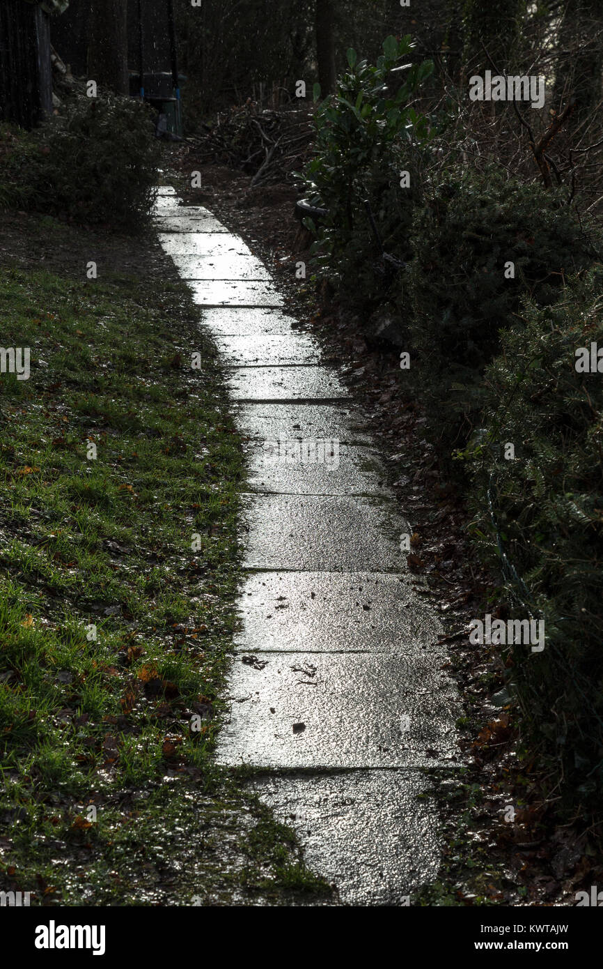 Eine Möglichkeit oder Anschluss an, der für das Gehen oder durch ständige beschreiten. "Der Weg führt weiter entlang des Flusses für eine halbe Meile' Stockfoto