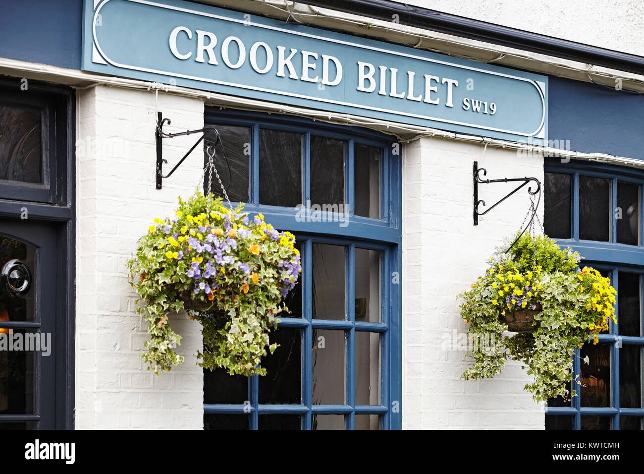 Crooked Billet pub signage in Wimbledon, London Stockfoto