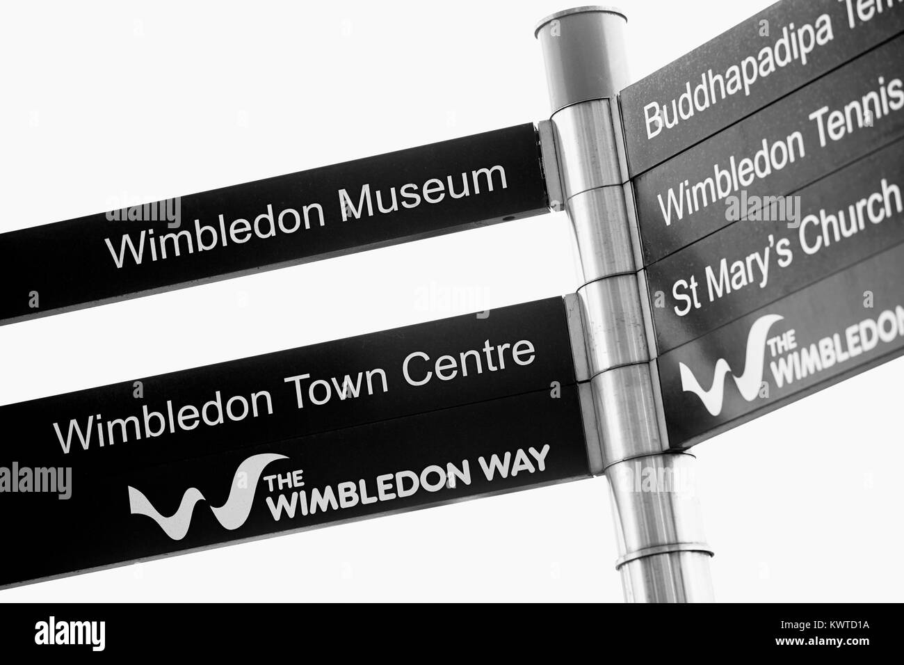 Straßenschild in Wimbledon Village, London, England Stockfoto