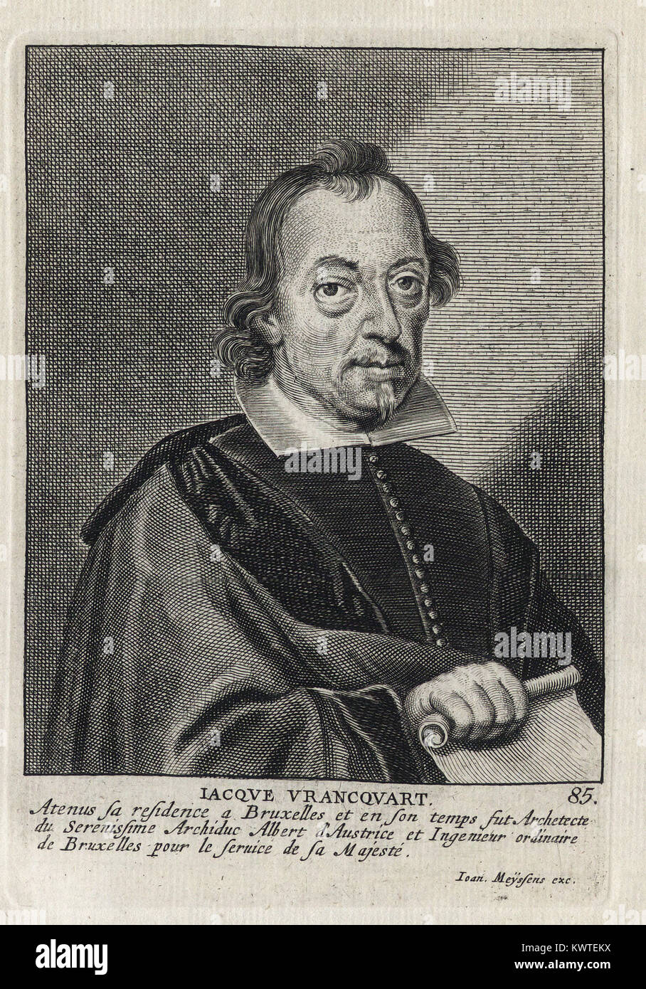 JACQUE VRANCQVART Holzschnitt Portrait und Kurzbiographie (alte