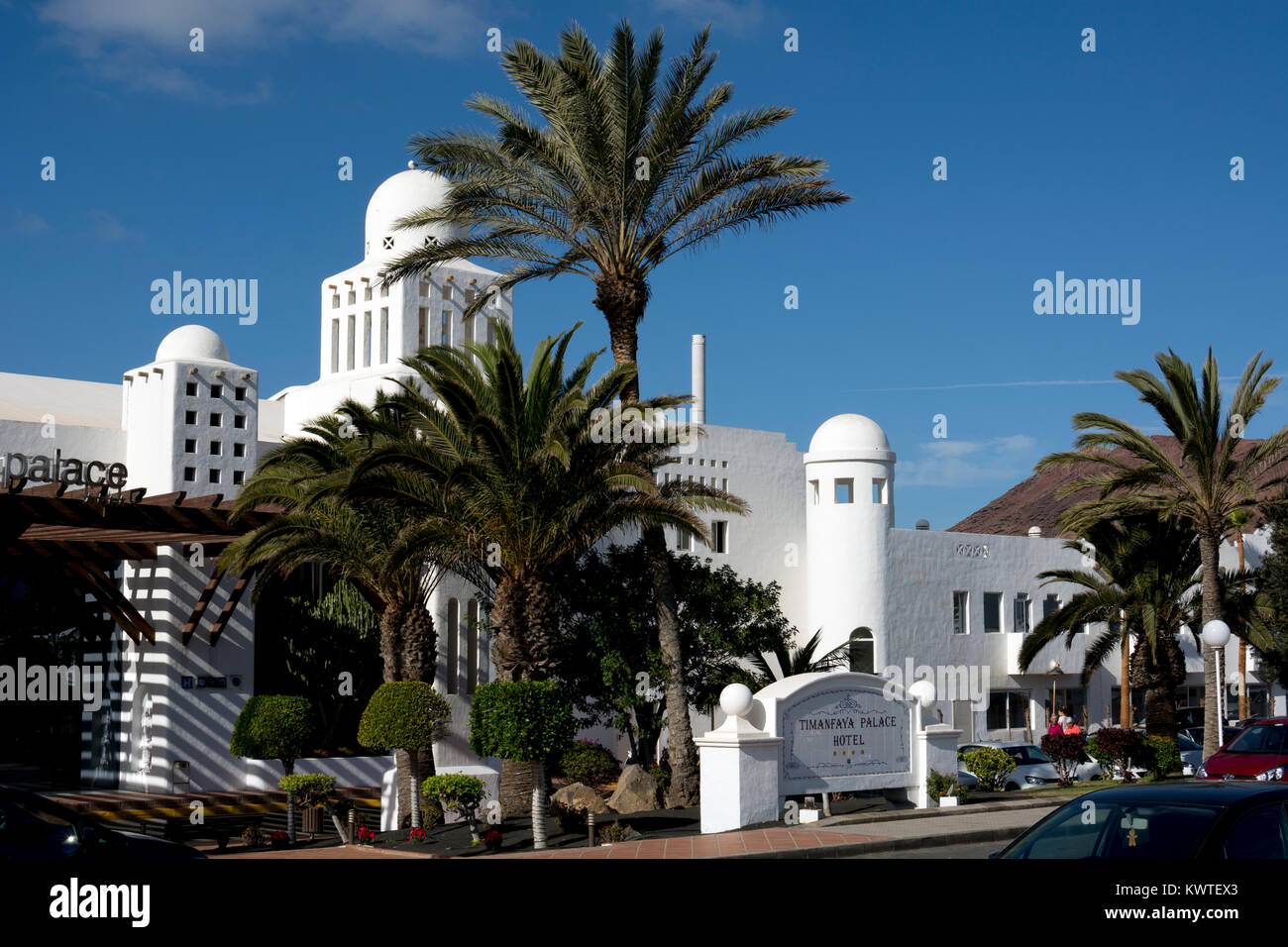 Timanfaya Palace Hotel, Playa Blanca, Lanzarote, Kanarische Inseln, Spanien. Stockfoto