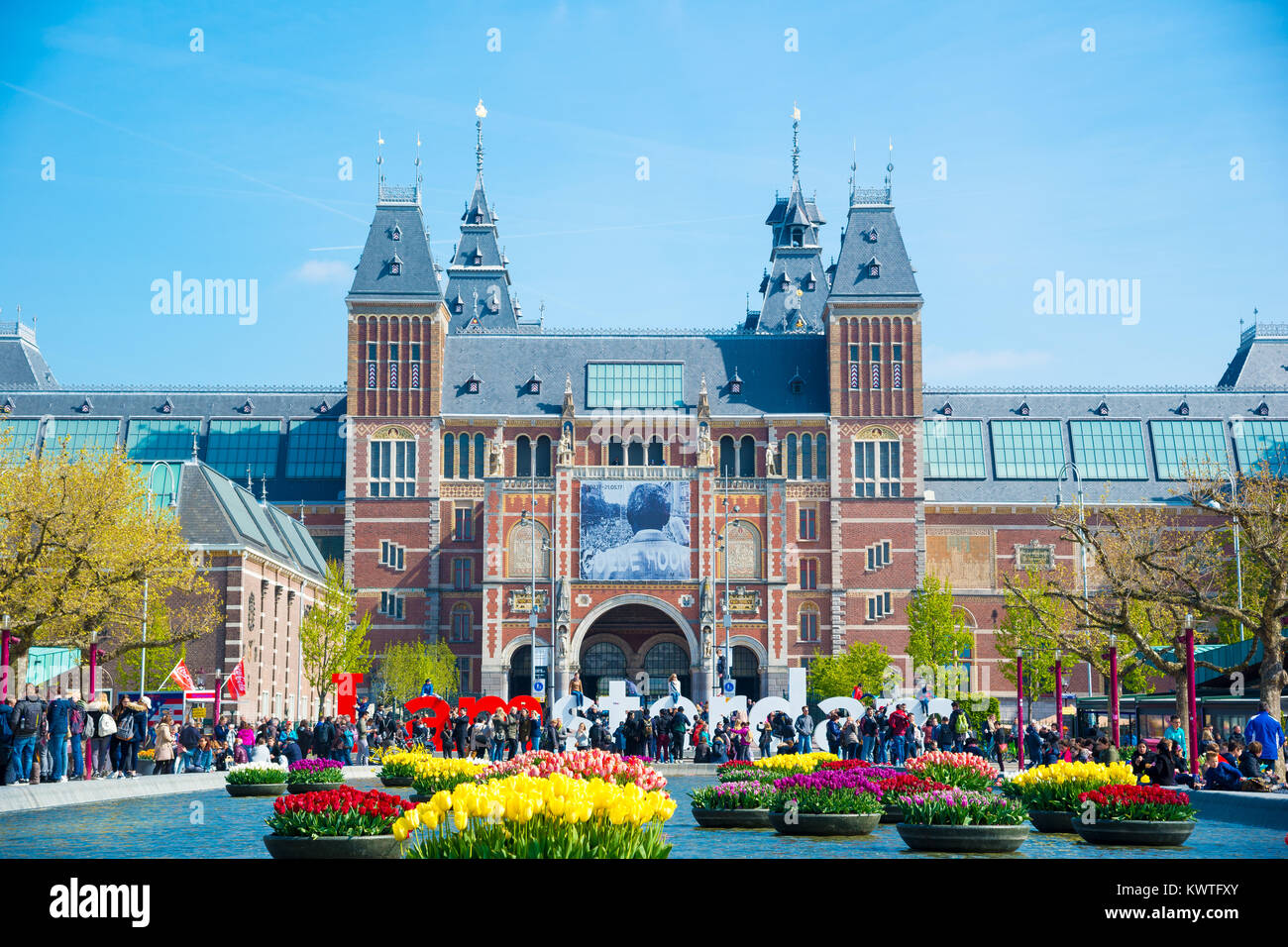 Amsterdam, Niederlande, 20. April 2017: Rijksmuseum Amsterdam Museum mit Worten habe ich Amsterdam Stockfoto