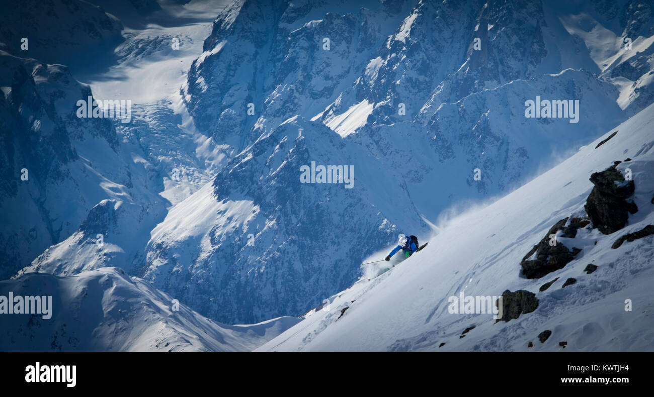 Freeride Chamonix-Mont-Blanc. Stockfoto