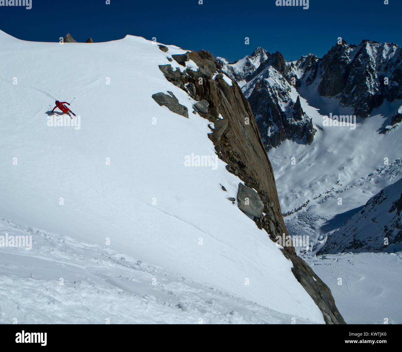 Free Ride Chamonix-Mont-Blanc. Stockfoto