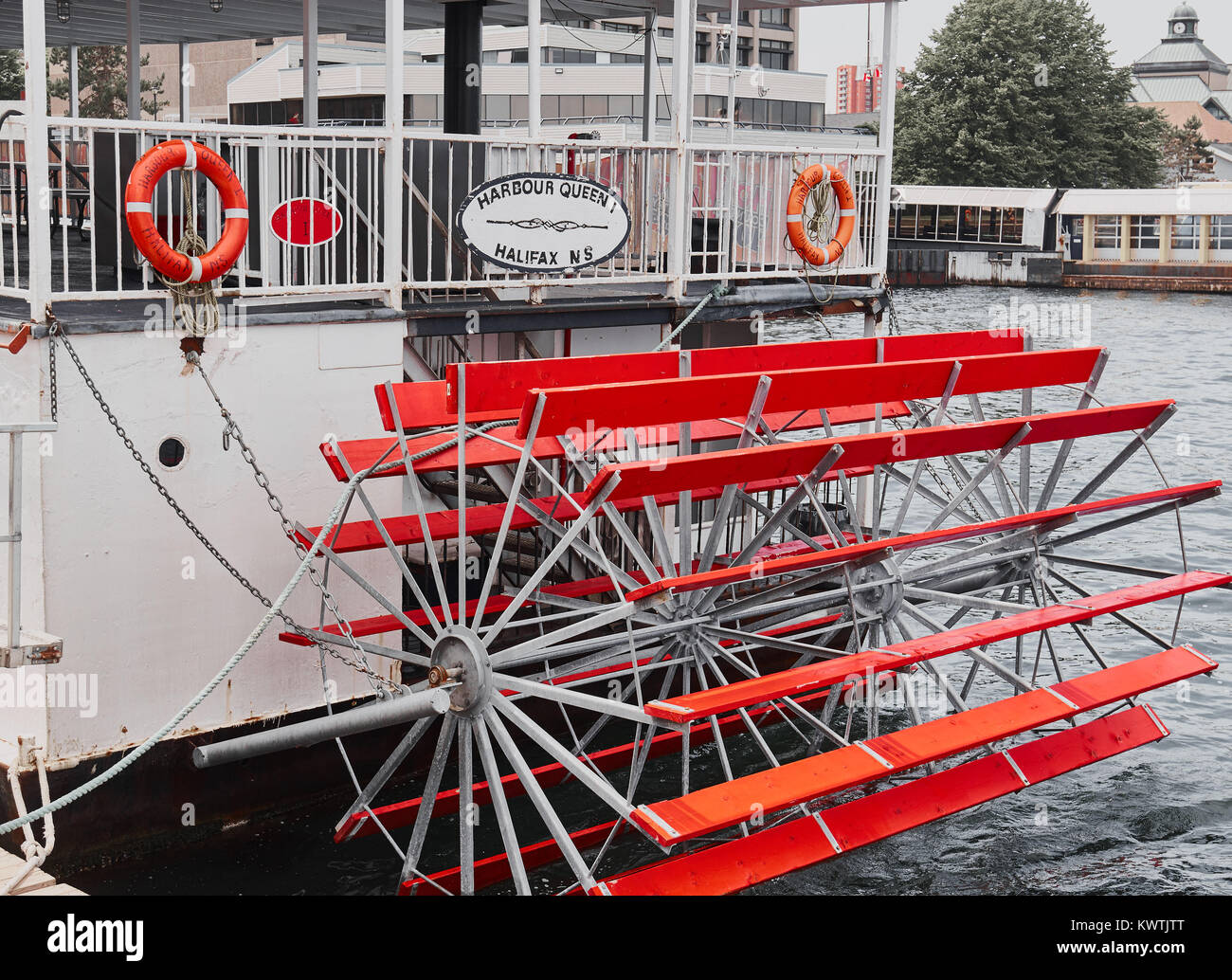 Hafen Queen 1, Halifax, Nova Scotia, Kanada. Raddampfer mit Hafen Bootstouren. Stockfoto