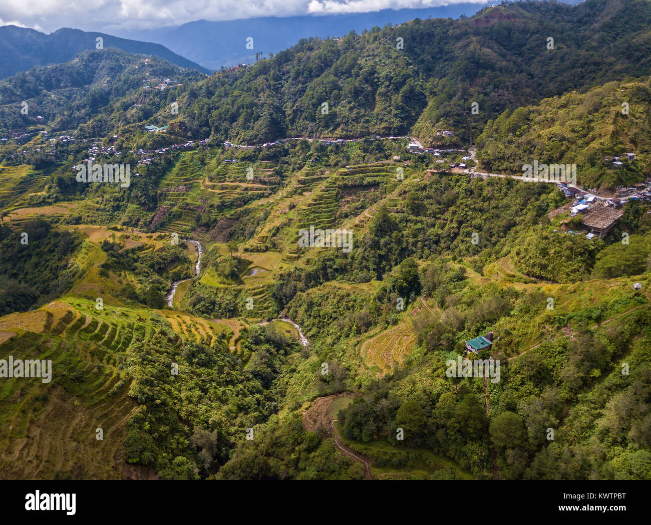 Die Reisterrassen von Banaue Aussichtspunkt auf der Insel Luzon, Philippinen Stockfoto