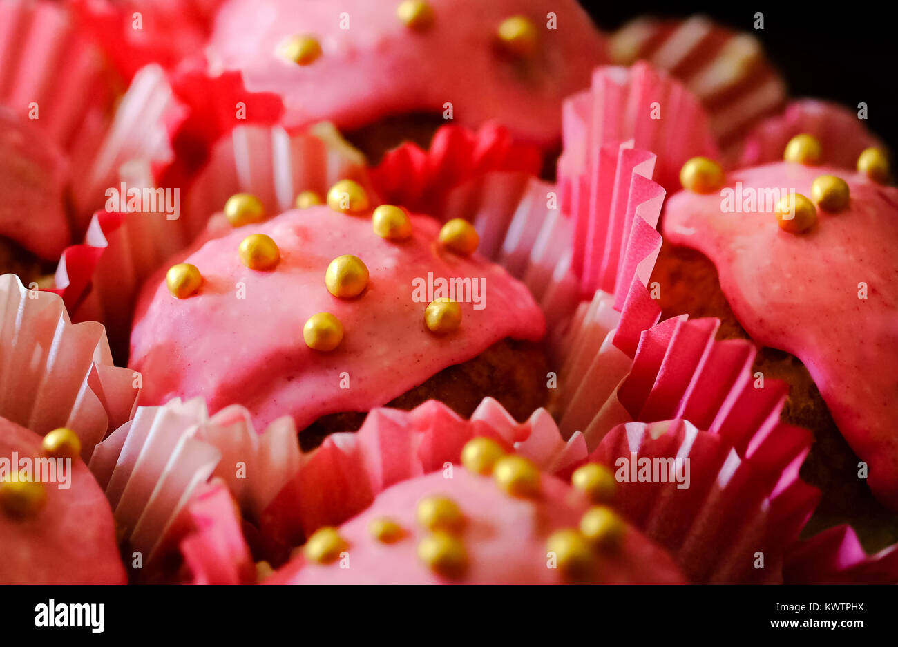 Hausgemachte Rosa leckere Backwaren Stockfoto