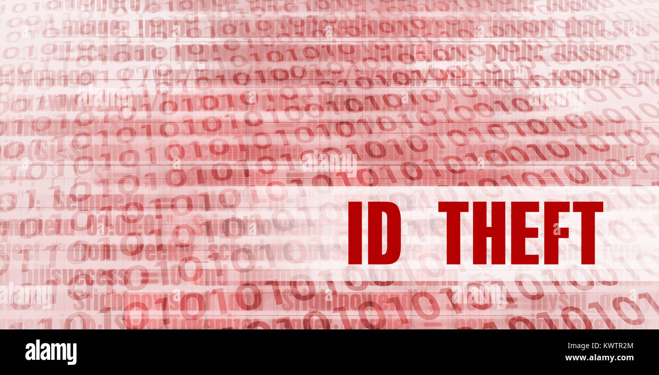 Id-Diebstahl Alarm auf einem roten Binäre Gefahr Hintergrund Stockfoto
