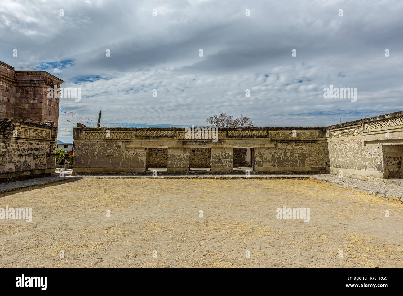 Historische Denkmal in der alten mittelamerikanischen Stadt Mitla Mexiko Stockfoto