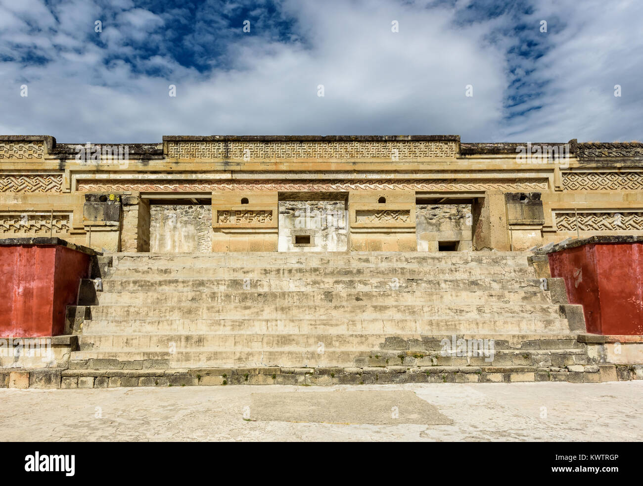 Historische Denkmal in der alten mittelamerikanischen Stadt Mitla Mexiko Stockfoto