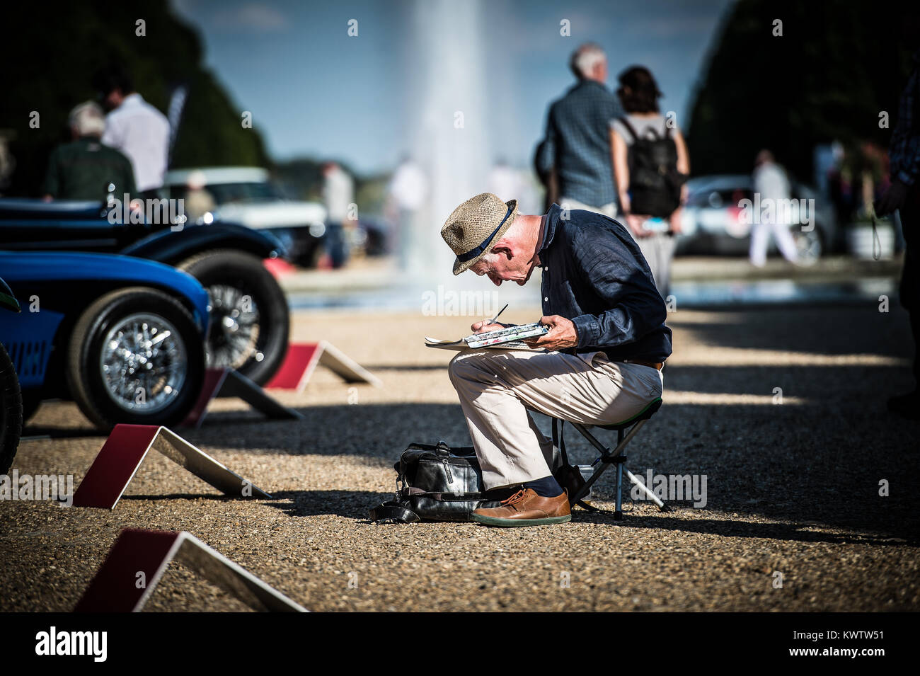 Classic & Oldtimer auf dem Display während der Concours der Eleganz in Hampton Court Palace Stockfoto