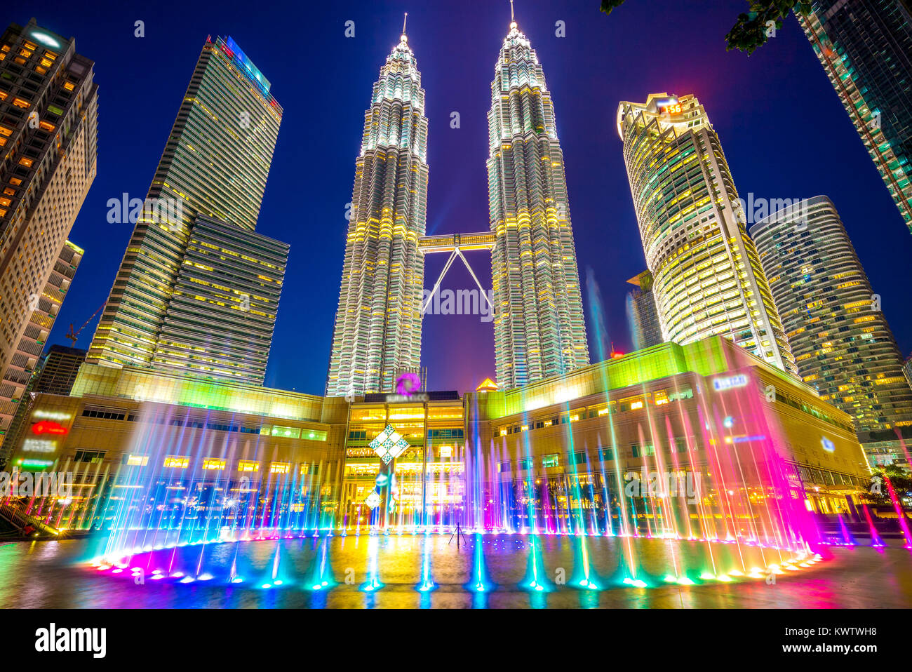 Nachtansicht von Kuala Lumpur, Malaysia Stockfoto