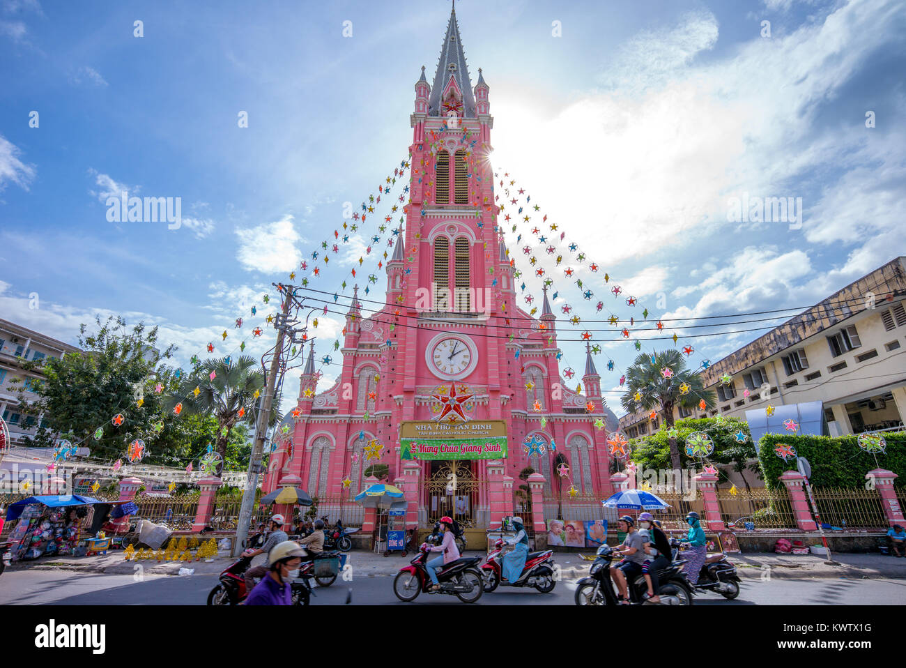 Kirche des Heiligen Herzen Jesu in Saigon. Stockfoto