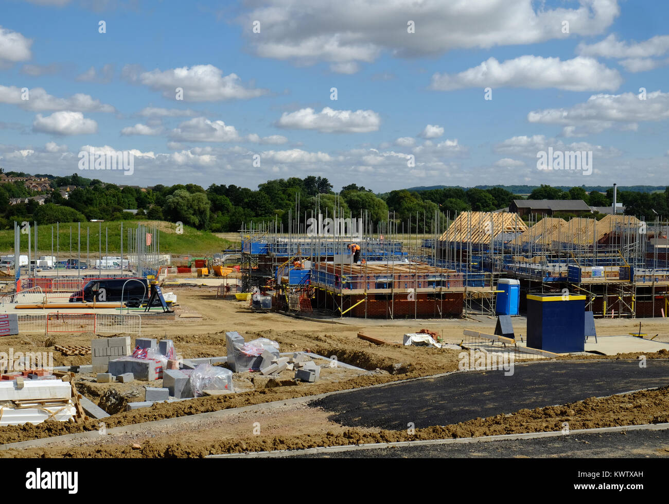 Bau neuer Wohnungen Immobilien, Grantham, Lincs, Großbritannien Stockfoto