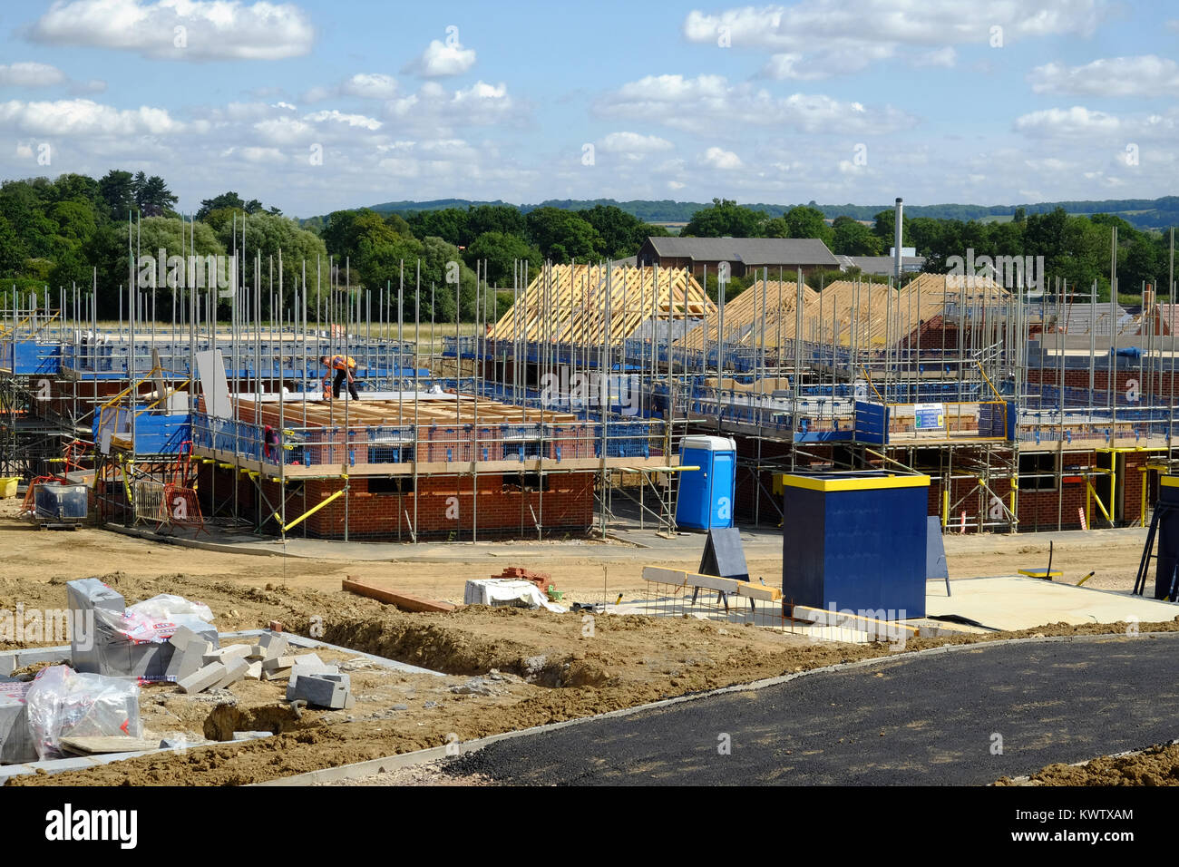 Bau neuer Wohnungen Immobilien, Grantham, Lincs, Großbritannien Stockfoto
