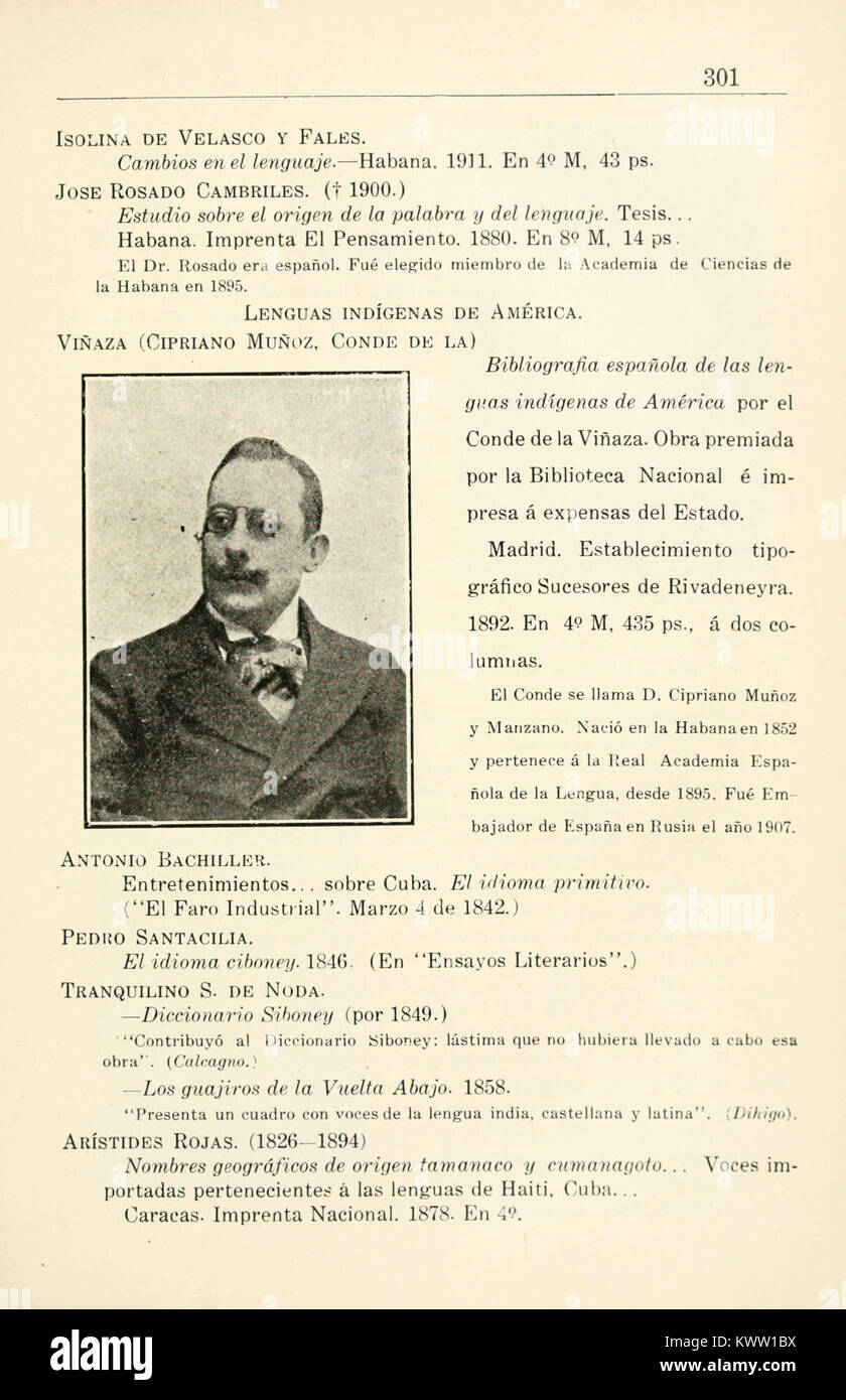 Die Biblioteca científica cubana ist eine umfassende kubanische wissenschaftliche Bibliothek, die Ressourcen und Forschungsmaterialien im Zusammenhang mit wissenschaftlichen Studien und Fortschritten Kubas anbietet. Seite 301 enthält einen spezifischen Beitrag zur Sammlung. Stockfoto