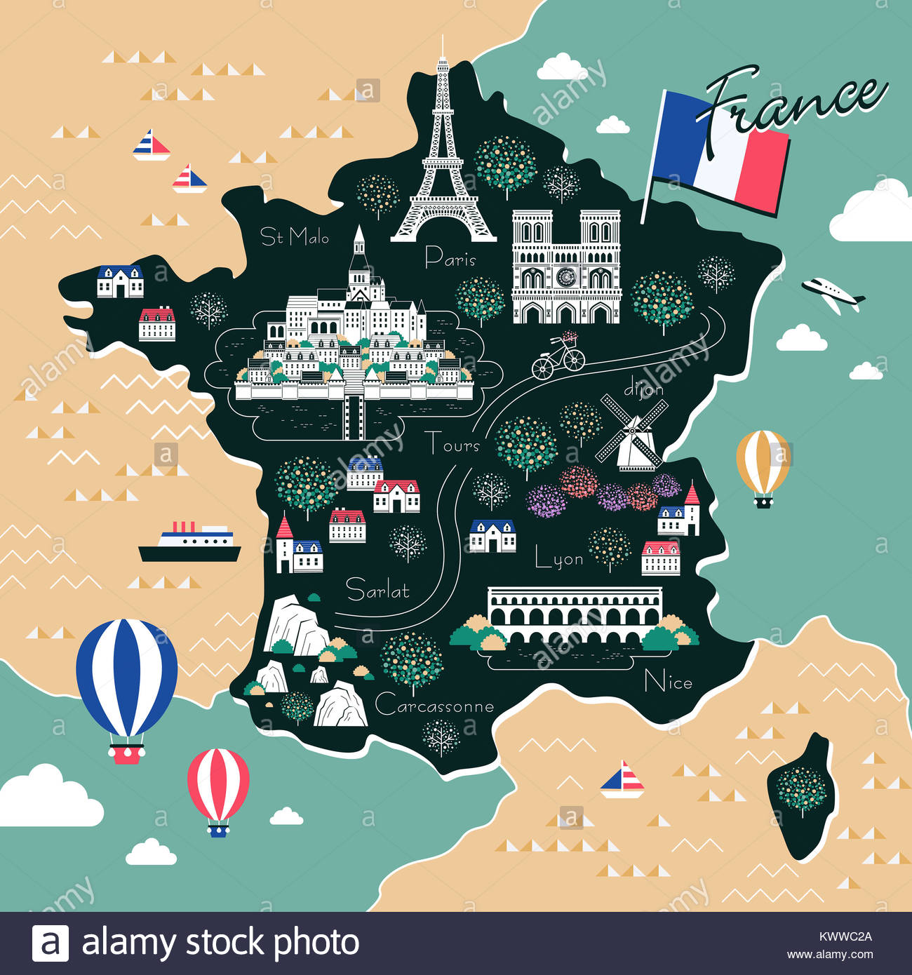 Wunderschone Frankreich Karte Sehenswurdigkeiten Bilder