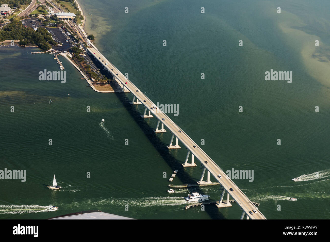 Luftaufnahme der Lovers Key State Recreation Area hervorragende Florida Wasser, Estero Island, Florida Stockfoto