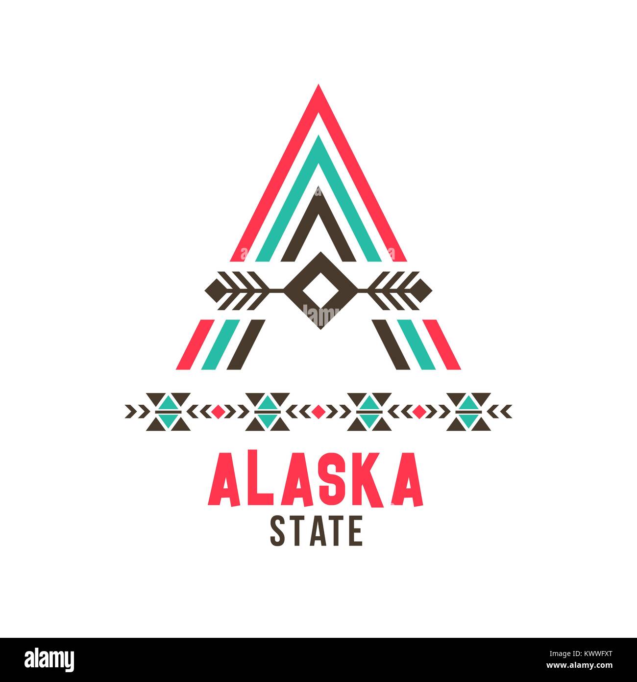 Alaska State ethnischen Logo Stock Vektor