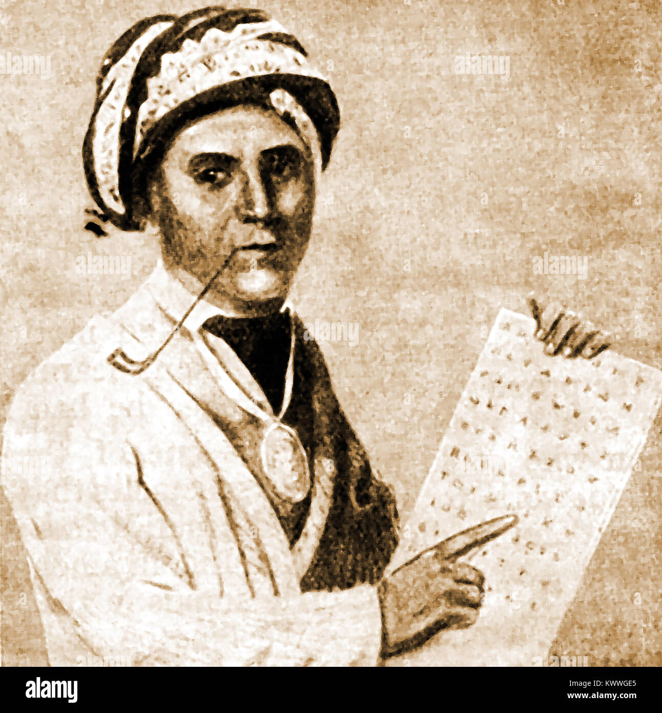 1921 Abbildung: Chief Sequoyah (aka Sequoia oder Sequoia) die Cherokee Silberschmied, der den Cherokee Alphabet (silbenschrift) im Jahr 1821 erfunden und lehrte es seine Mitmenschen Cherokees (Englisch Name George Gist oder schätzen) Stockfoto