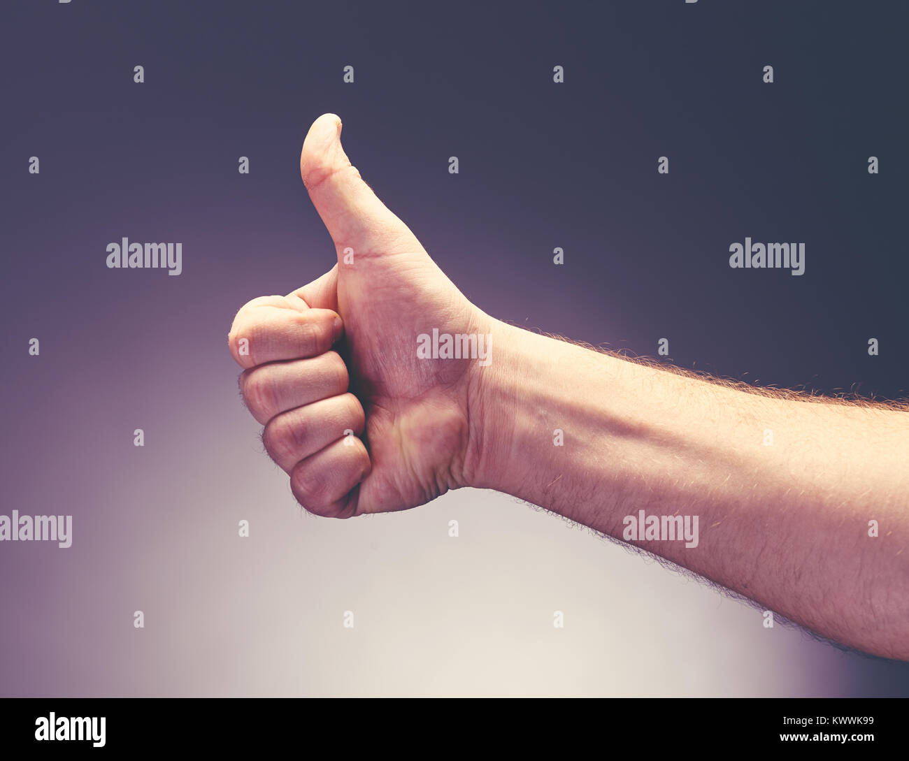 Hand Zeichen für wie gut und awesomeness., ausgezeichnet. Stockfoto