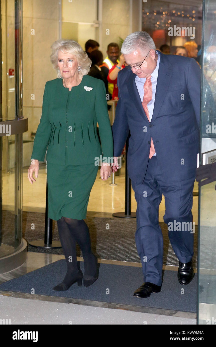 Die ICAP-Charity Tag Ankunft gehalten am 2 Broadgate - Ankunft mit: Camilla, Herzogin von Cornwall, Wo: London, Vereinigtes Königreich, wenn: 05 Dez 2017 Credit: WENN.com Stockfoto