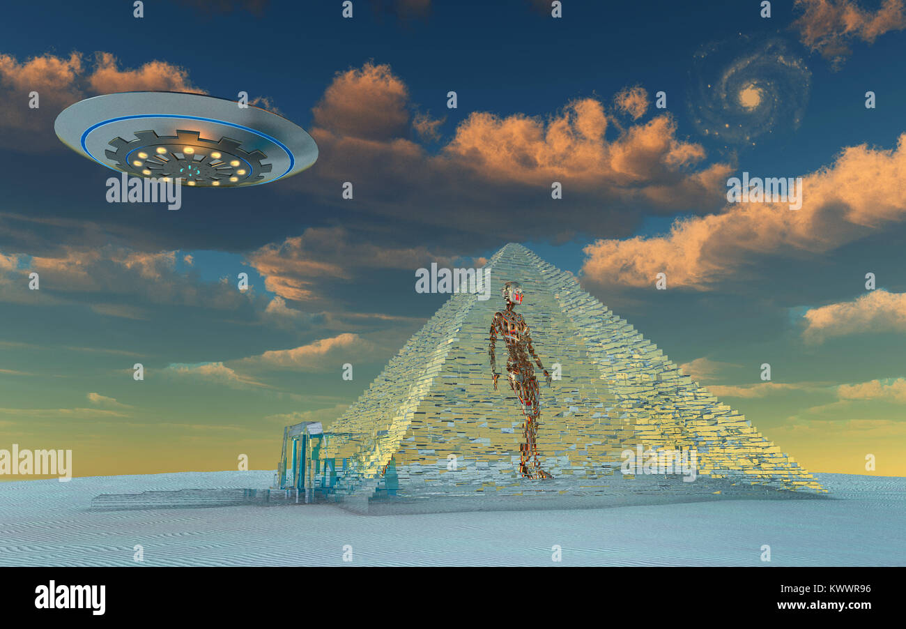 Alien Technologie wurde verwendet, um die Pyramiden zu bauen Stockfoto