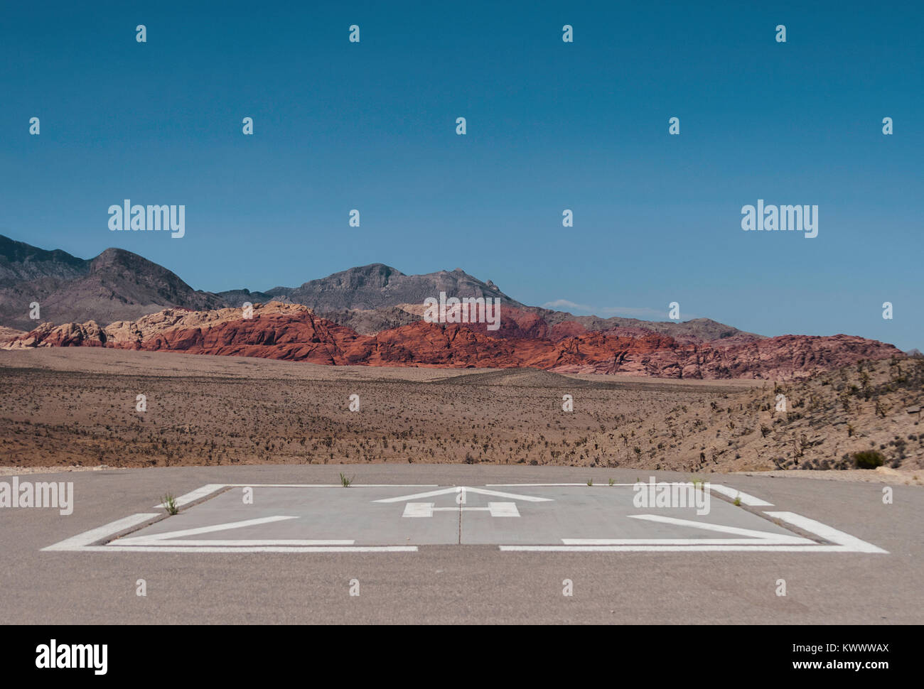 Hubschrauberlandeplatz in der Red Rock Canyon an einem sonnigen Tag des Sommers, Nevada, USA. Stockfoto