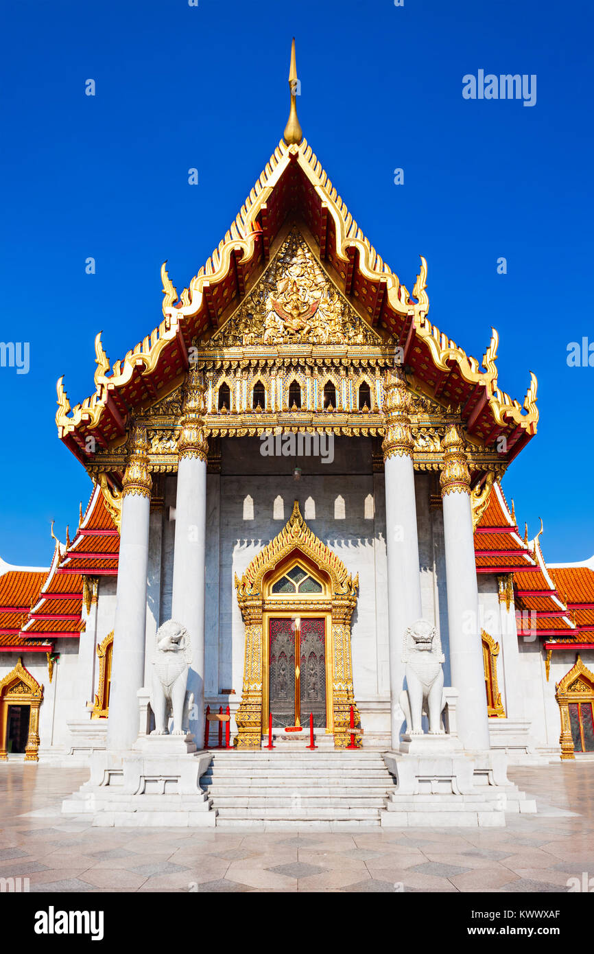 Wat Benchamabophit Dusitvanaram Tempel in Bangkok, Thailand. Auch als Marmor Tempel bekannt. Stockfoto