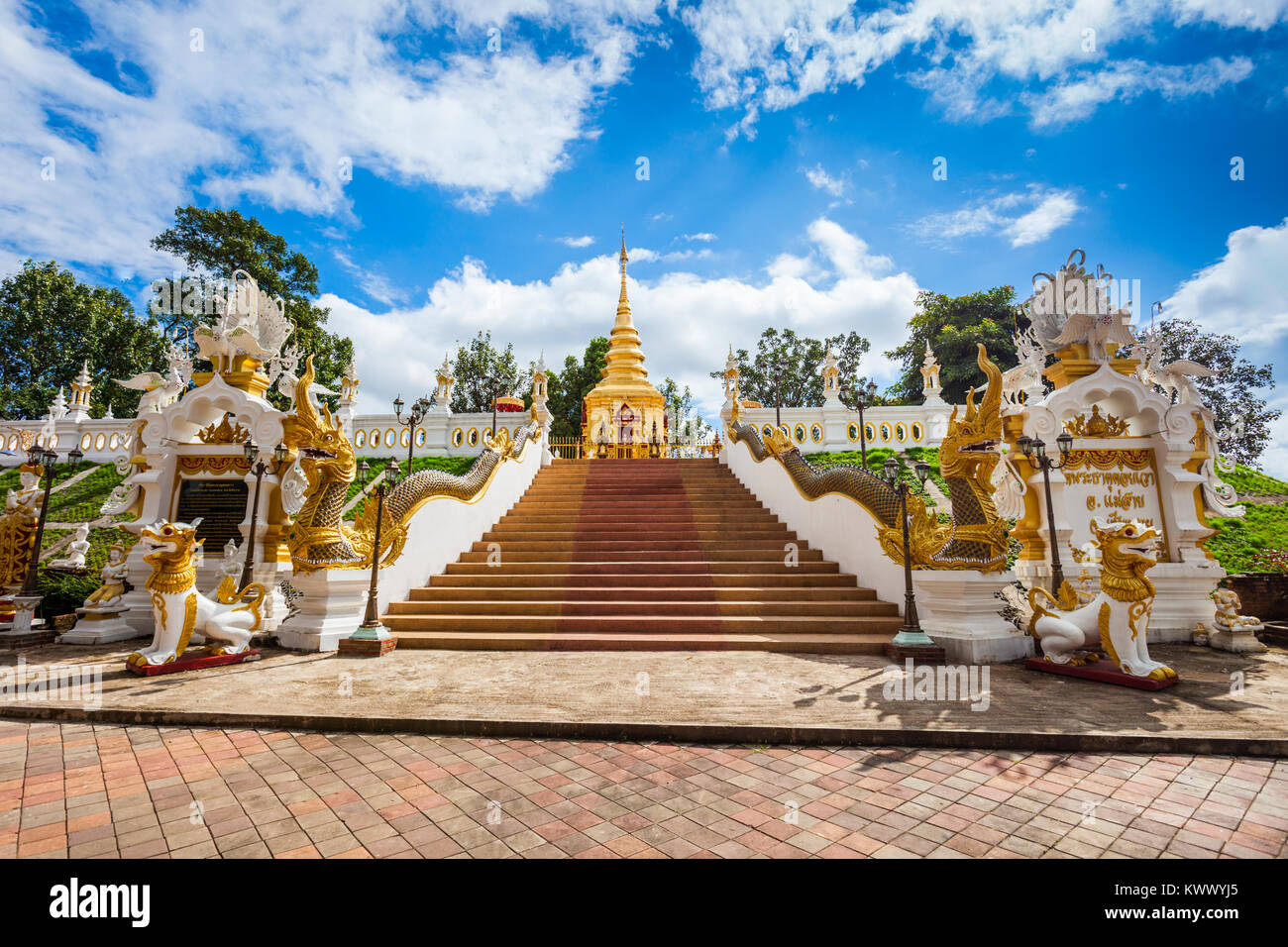 Wat Phra That Wai Dao (Schwarz Scorpion Tempel) in Mae Sai, Thailand Stockfoto