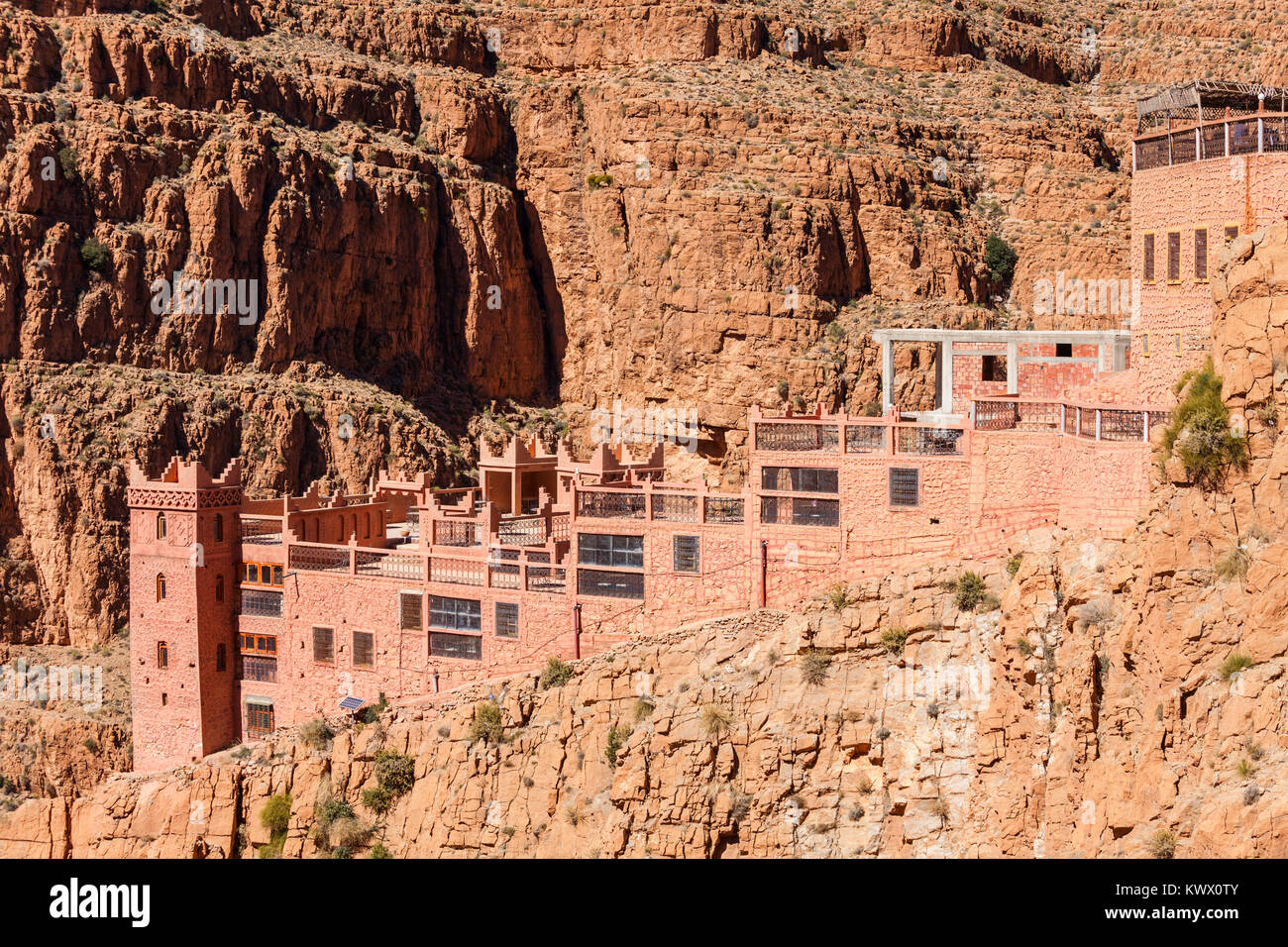 Dades Schlucht ist eine Schlucht des Dades Flusses und liegt zwischen dem Atlasgebirge und den Jbel Saghro des Anti Atlas Gebirge in Marokko Stockfoto