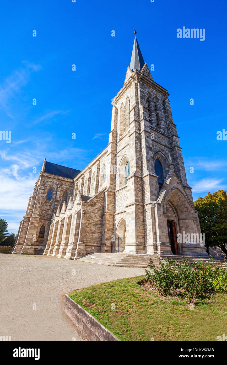 Kathedrale von San Carlos de Bariloche im Zentrum von Bariloche, Patagonia Region in Argentinien. Stockfoto