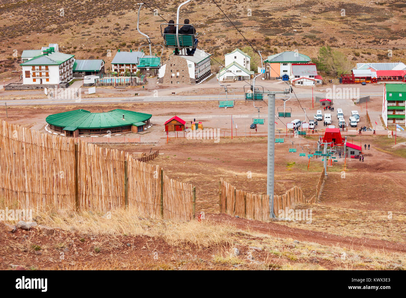 Los Penitentes ist ein Skigebiet in der Nähe von Mendoza in Argentinien Stockfoto