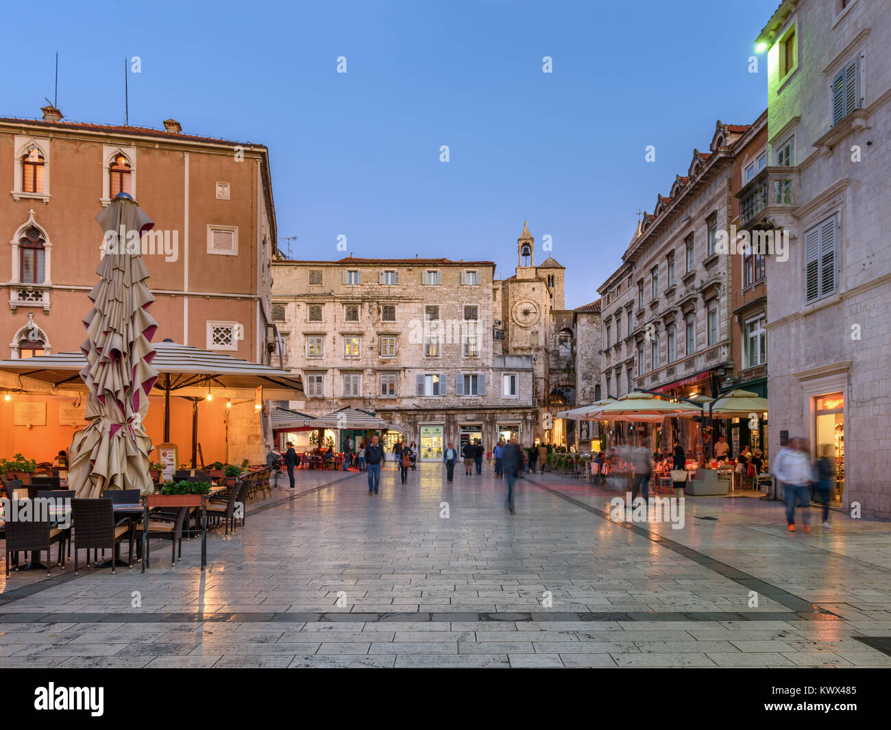Narodni Trg, nationalen Square, Split, Kroatien Stockfoto