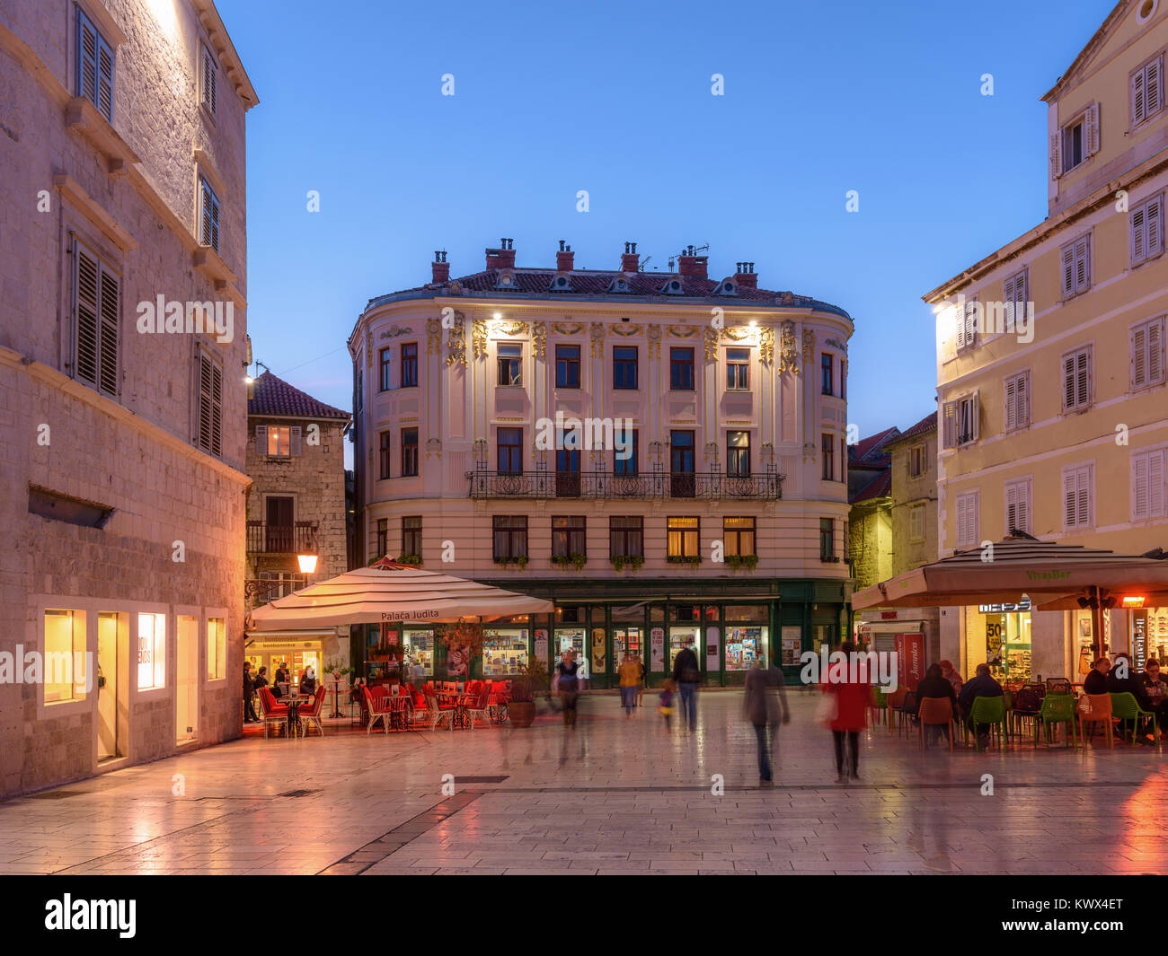 Piazza Heritage Hotel, Narodni Trg, Split, Kroatien Stockfoto