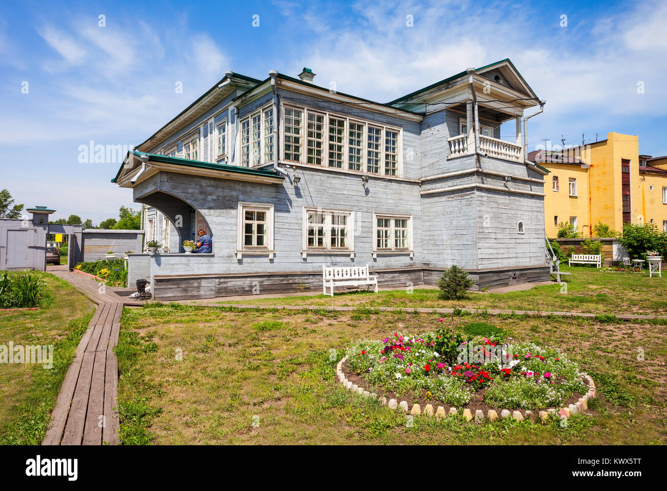 Irkutsk Regionalen Historischen und Denkmal Dekabristen Museum oder Volkonsky Haus im Zentrum der Stadt Irkutsk, Russland Stockfoto