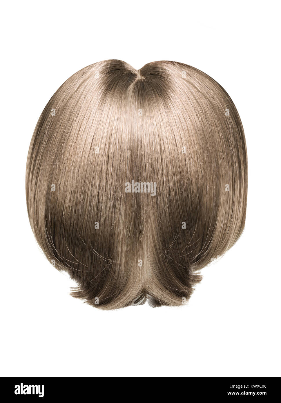 Bild präsentiert ein Haarteil braun, gerade Stockfoto