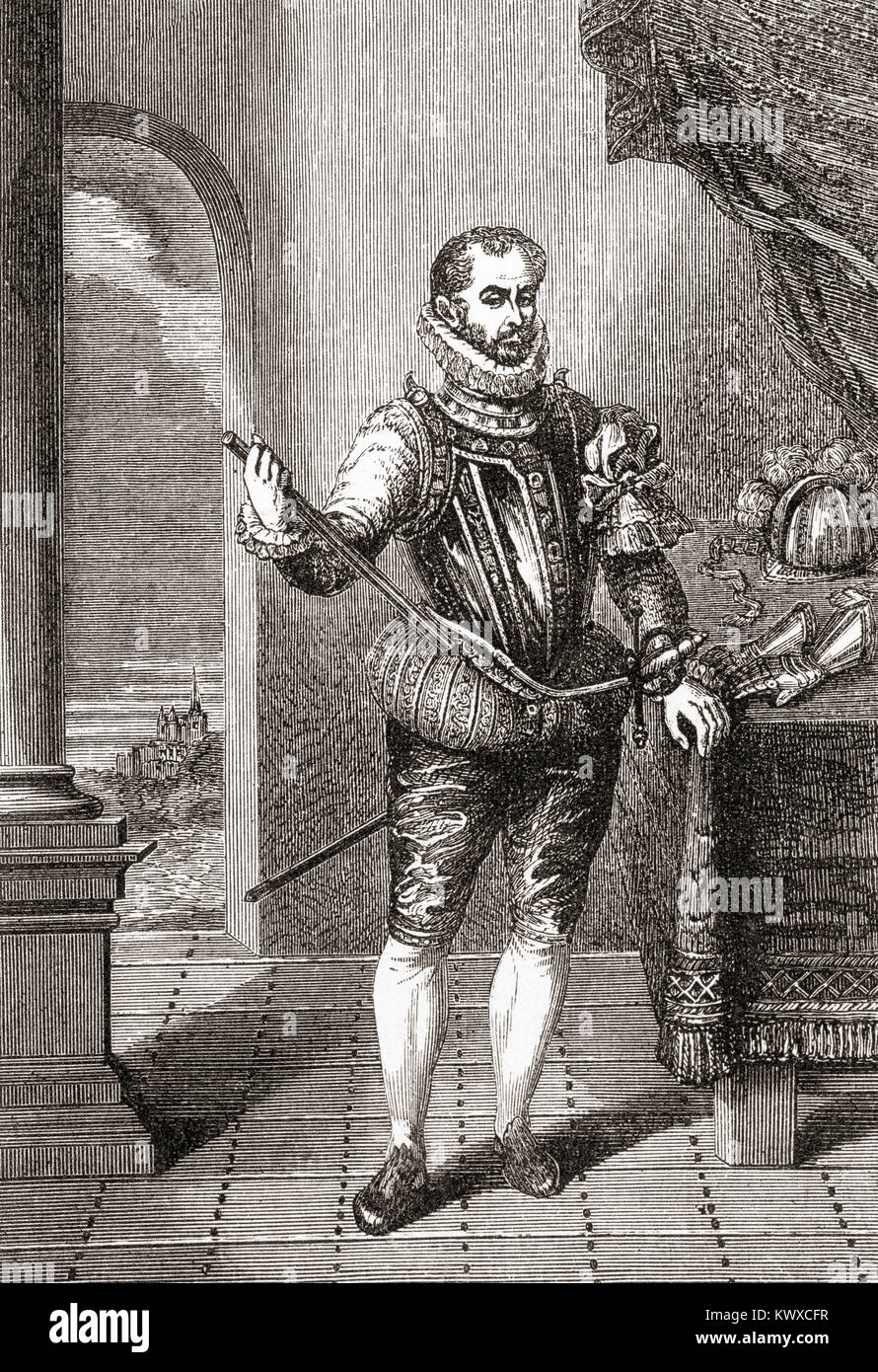 Wilhelm I., Prinz von Oranien, 1533-1584, aka William die Stille, William die Wortkarg und Wilhelm von Orange. Die wichtigsten Führer der Niederländische Aufstand gegen die spanischen Habsburger, dass die 80 Jahre "Krieg ausgelöst. Von Station und Lock's illustrierte Geschichte der Welt, veröffentlicht C 1882. Stockfoto