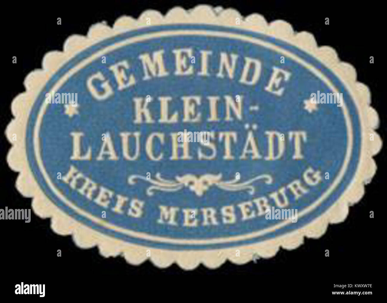 Siegelmarke Gemeinde Klein-Lauchstädt Kreis Merseburg W 0382821 Stockfoto