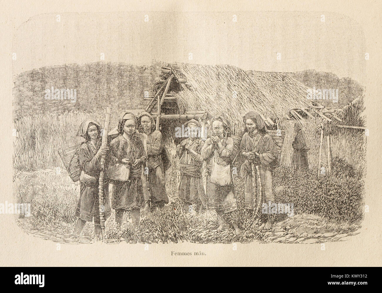 L. Girod-Dix Ans de Haut-Tonkin-1899 - Femmes mân Stockfoto