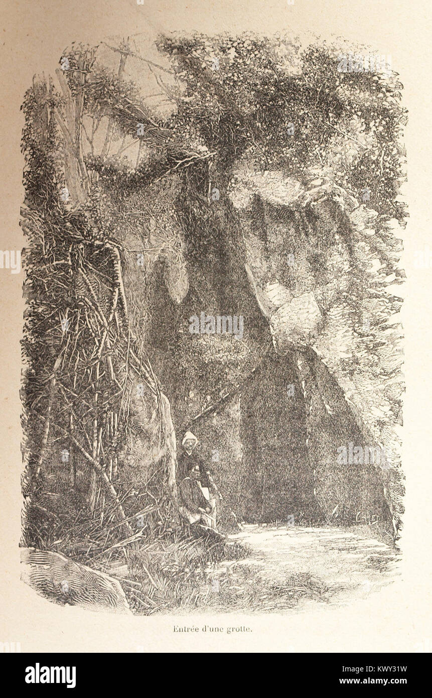 L. Girod-Dix Ans de Haut-Tonkin-1899 - Entrée Grotte Stockfoto