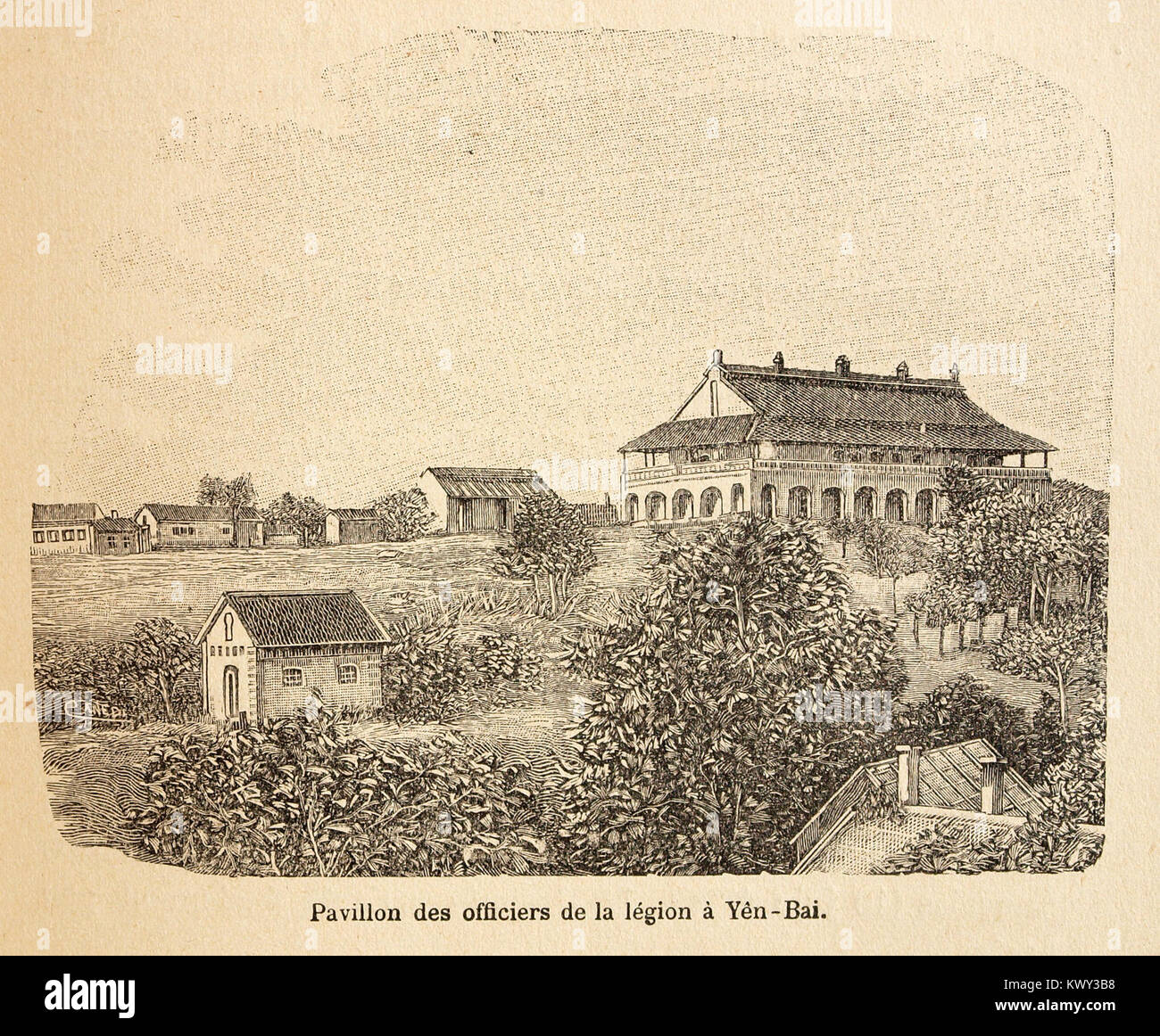 L. Girod-Dix Ans de Haut-Tonkin-1899-yên Bai, Pavillon des Officiers Stockfoto