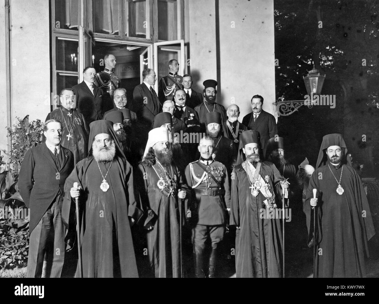Dem Metropoliten dionizy ich delegacji patriarchatu konstantynopolitańskiego ogłoszeniu autokefalii belwederem przed Po Stockfoto