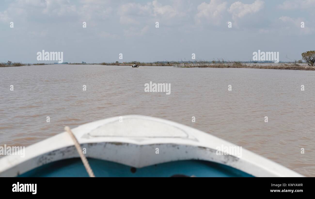 Takeo Kambodscha Mekong Delta ländlichen abgelegenen Überschwemmungsgebiet Fanggebiet Fntastic Landschaft eines Flach, tief liegenden Bereich Stockfoto